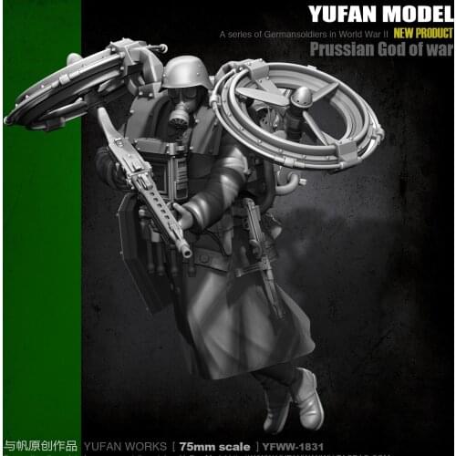Yufan Model 1/24 Model Kit Figure Original Rotor Flight German Machine Gun Resin Soldier YFWW-1831