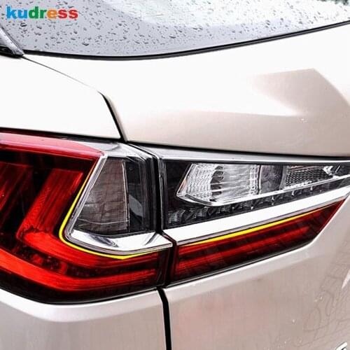 For LEXUS RX 2016 2017 ABS Chrome Rear Light Lamp Eyebrow Cover Trim Taillight Eyelid Strip Trims Car Styling Accessories 8pcs
