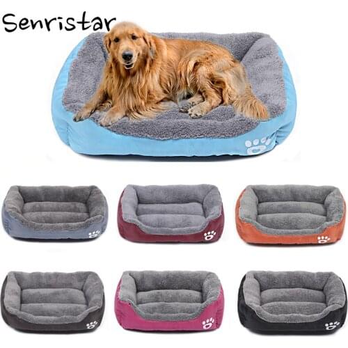 Winter Warm Cotton Pet Dog Bed For Small Medium Large Dogs Waterproof Non-Slip Bottom Dog Bed Soft Fleece Cat Dog Bed Sofa House