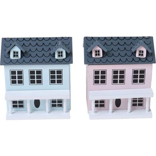 1:12 Dollhouse Miniature Wooden Little House Model Lovely Villa Doll House Decoration DIY Toys
