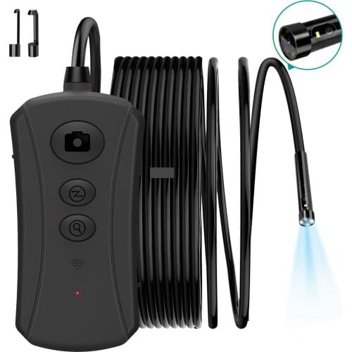 1.5M Cable Length Dual Lens WIFi Endoscope Camera, Wireless 1080P Dual Camera Borescope Inspection 5.0mm lens Ultra-Slim PQ308