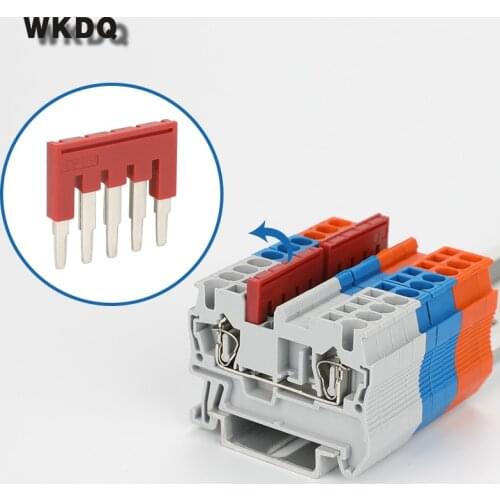Jumper FBS5-5 Plug In Bridge for 2.5mm^2 wiring ST And PT DIN Rail Terminal Blocks L20.6/H22.8/W3.1mm 5 seats Connector