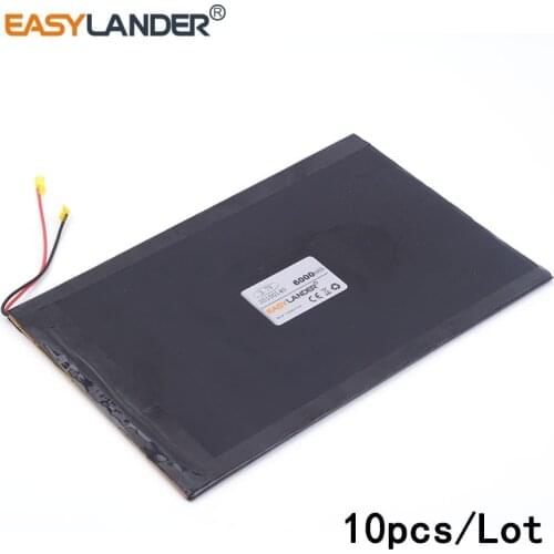 10pcs/Lot 3.7 V 6000mAH 35100140 lithium Li ion polymer rechargeable battery for GPS Aoson M19 M19 3G Tablet PC 3.5*100*140mm