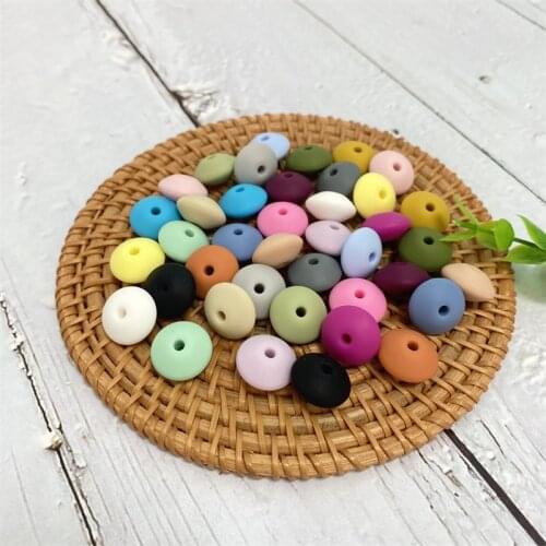 10Pcs Silicone Beads 15MM Lentil Beads DIY Baby Pacifier Chain Pendant BPA Free Eco-friendly Baby Teether Toys