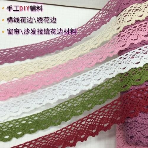 10 Yard/lot lace fabric cotton embroidery mesh lace trim 3cm handmade diy curtains sofa clothes accessories 11 colors choose