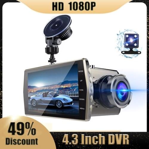 4 Inch FHD 1080P IPS G-Sensor Night Vision Dual Lens Cylic Recording Video Registrator Auto Camera Russian Language