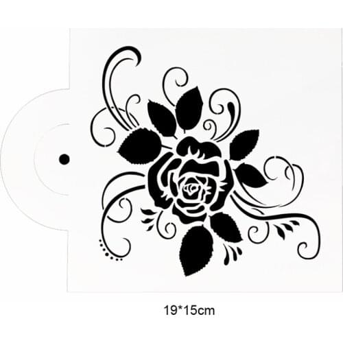 1pc Rose Stencils Bullet Journal Spray Flower Mold Accessory Decoration Template DIY Scrapbook Diary Doodle Painting Template