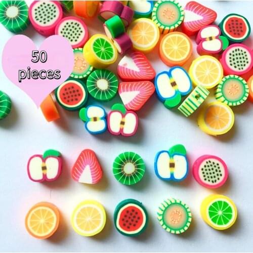50pcs DIY Jewelry Accessories polymer clay beads Cartoon Ice cream Mix Design Spacer mix color Bracelet Department Slices