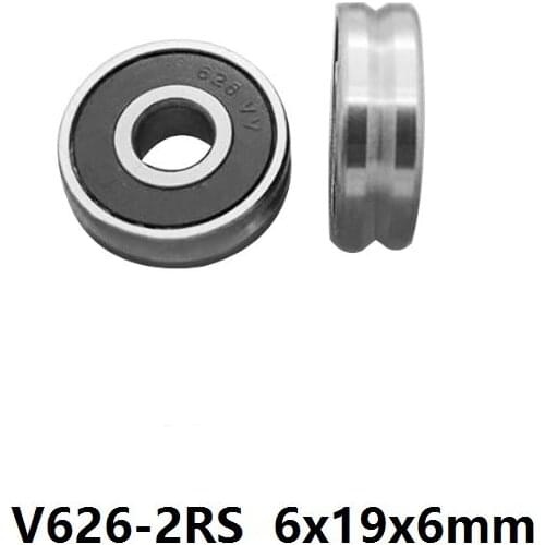50pcs V626-2RS V626/120 V626RS 6x19x6 mm V groove ball bearing guide track roller wheel bearing pulley bearing 6*19*6 V626 626VV