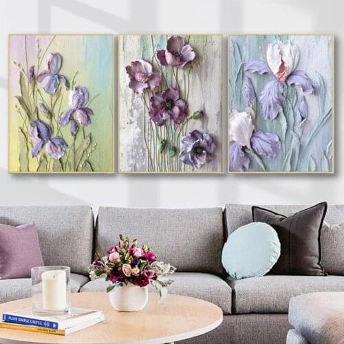 Flowers Plants Triptych 5D Diy Diamond Painting Cross Stitch Kits Full Square Round Drill Wall Arts & Crafts EmbrodieryZP-3925