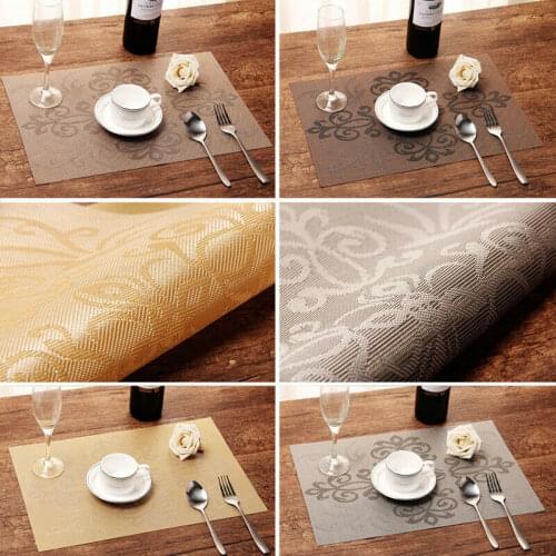 6PCS Simple Elegant Western Mat Anti-Slip Insulation Waterproof Coasters Placemats
