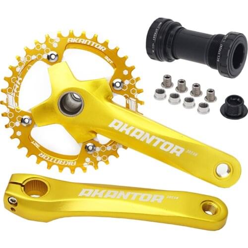 CATAZER Bicycle Crank Chainwheel 104BCD 32T MTB Bike Crankset Aluminum Alloy with Bottom 170mm Crank Bike Parts Crank Set