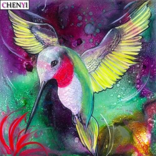 CHENYI Full Square Round Drill 5D DIY Diamond Painting Hummingbird Diamond Cross Stitch Rhinestone Mosaic Painting Decor Gift