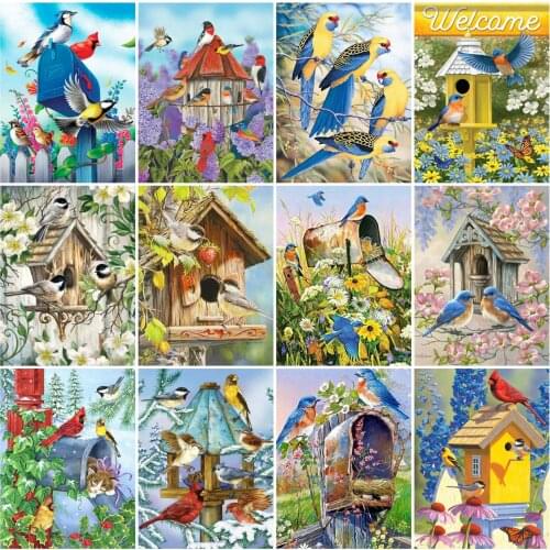 Evershine 5D DIY Full Square Round Diamond Painting Bird Diamond Embroidery Animal Cross Stitch Mosaic Handicrafts Gift