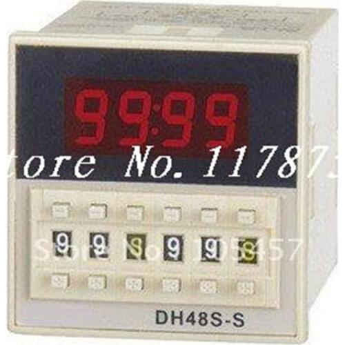 220VAC digital time delay repeat cycle relay timer 1s-990h LED display 8 pin panel installed DH48S-S SPDT