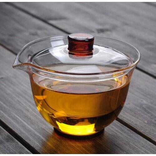 New Colorful Glass Sancai Glass Cup Heat-resistant Glass Fair Mug with colorful Lid Gift Teaware Tureen Kungfu Tea Accessories