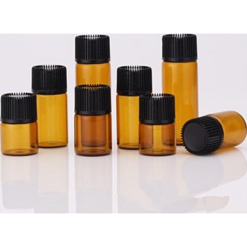 Mini Small Essential Oil Vials 1ml 2ml 3ml 5ml Empty Glass Portable Travel Perfume Case Bottles Containers Wholesale 1000pcs/lot
