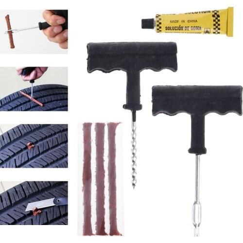 Auto Car Tubeless Tyre Puncture Plug Tire Repair Motorcycle Bike Cement Tool Kit