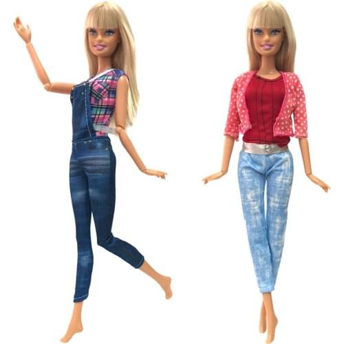 NK Newest Two Set Doll Shorts Casual Suit Fashion Style Colorful Clothing For Barbie Doll Accessories Best Girl Gift 3X