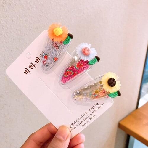 New Korean Hot Sale Kids Hair Accessories Girls Cute Flow Sequins Hairclips Classical Children Sweet Color Fruit Hairdresses