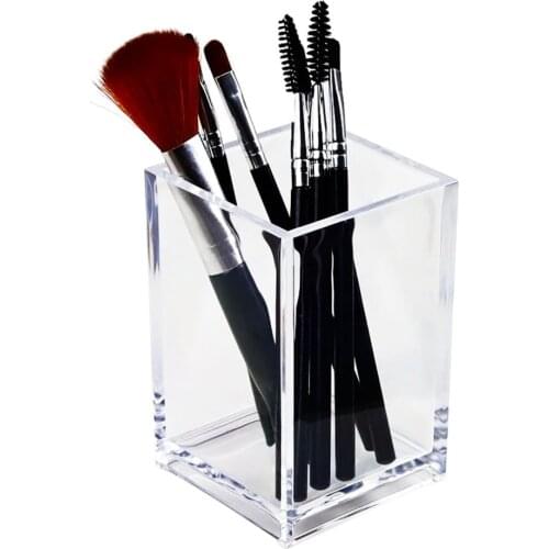 Acrylic Makeup Brush Holder Makeup Organizer Cosmetic Holder Lipstick Pencil Storage Container Transparent Storage Box Holder