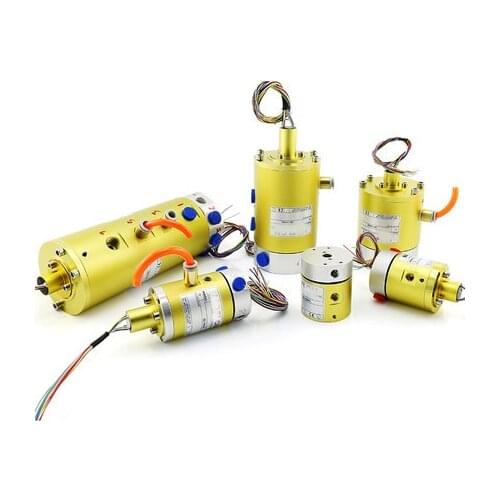 Pneumatic Rotary Connector Conductive Slip Ring Air+Electric 6 8 10mm Pipe High Speed G1/8" G3/8"