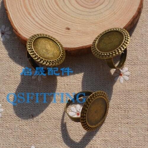 Supply DIY fashion jewelry Accessory,Retro Ring Setting,Antique Brozen Plated,Flower Shape Adjustable Ring