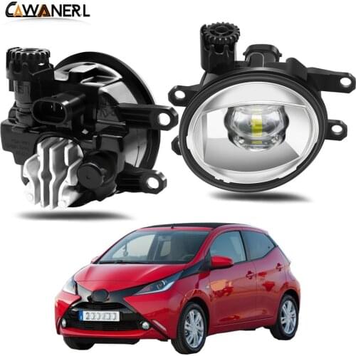 Fog Light Assembly Car Right + Left LED Lens Fog Lamp Daytime Running Light 12V For Toyota Aygo (_B4_) 2014 2015 2016 2017 2018