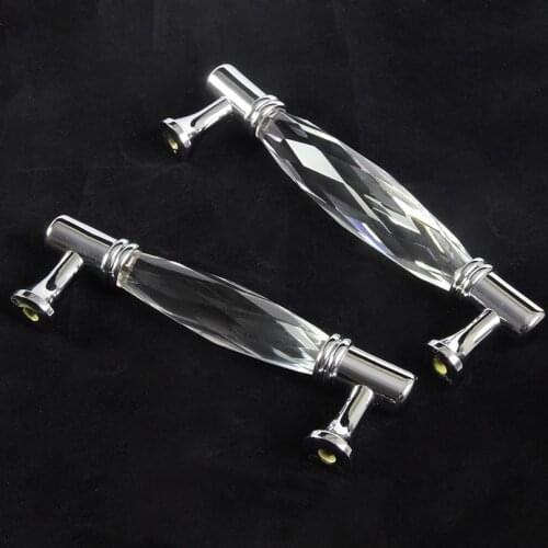 96/128mm High Quality Zinc Alloy Furniture Glass Handles For Furniture Crystal Door Knobs Kitchen Cabinet Luxury Home Decoration