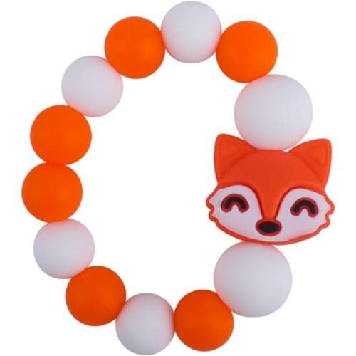 Sensory Teething Bracelet for Infants Toddler Silicone Chew Biting Wristlet Boys Girls Chewable Beads Teether Toy BPA Free