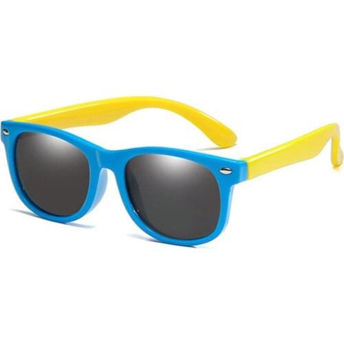 Rubber Polarized Sunglasses Kids TR90 Boys Girls Mirror Polaroid Sun Glasses Silicone Safety Glasses for Children Baby UV400