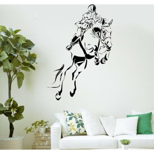 Jockey Horse Equestrian Sports Vinyl Stickers Art Mural Home Decor Living Room Bedroom Removable Modern Decorate Decals A470
