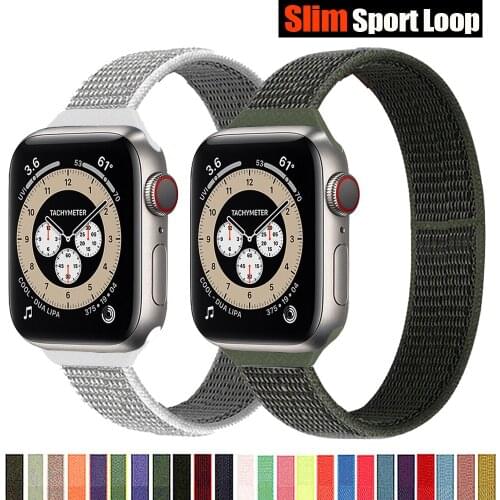 Slim band for Apple watch Strap 44mm 40mm 42mm 38mm smartwatch wristband Nylon Sport Loop bracelet iWatch series 5 3 4 se 6 band
