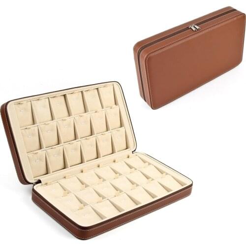 High-grade portable leather jewelry box jewelry storage box necklace pendant display collection storage box Organizer