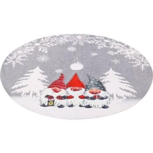 Christmas Tree Skirt Swedish Gnome Tomte Ornament Carpet Floor Mat Base Cover New 2020