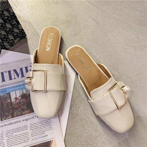 Womens Slippers Outdoor Rhinestone Slippers Muller Shoes Sexy Flat Soft Summer Slippers Womens Shoes