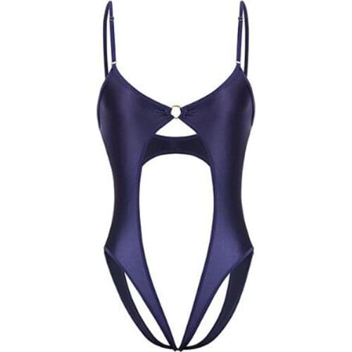 Women Teddy Sexy Lingerie Japanese Girls One Piece Crotchless Bikini Suit Bodysuit Swimwear High Cut Leotard Open Crotch Teddies