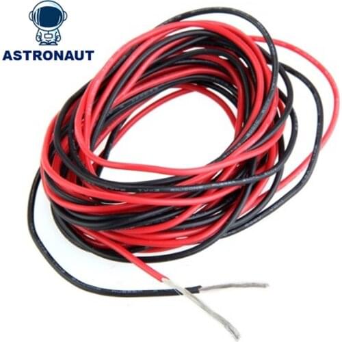 1meter Red+1meter Black Silicon Wire 16AWG 18AWG 20AWG 22AWG 24AWG 26AWG Heatproof Soft Silicone Silica Gel Wire Cable