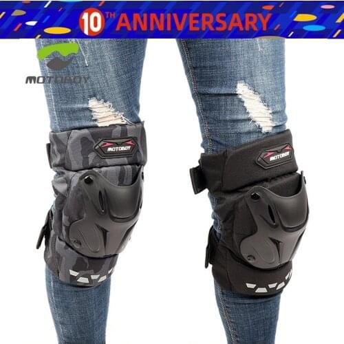 1pair MOTOBOY Windproof Anti-fall Riding Knee Pads Moto Shin Protecive Guard Warm Thick Camouflage Motorcycle Knee Protector