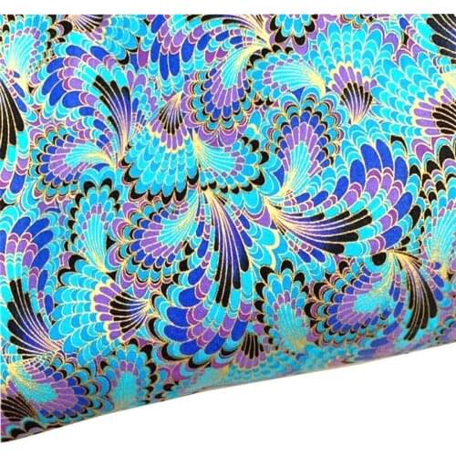 150cm width kimono fabric flower Sliver gold foil print cotton Fabric Cloth dress skirts Garments Crafts Accessories BH10-21