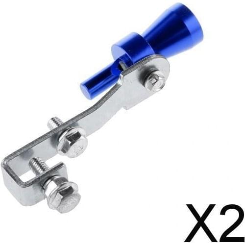 2xMuffler Exhaust Pipe Turbo Sound Whistle Simulator Whistler Blue Size S