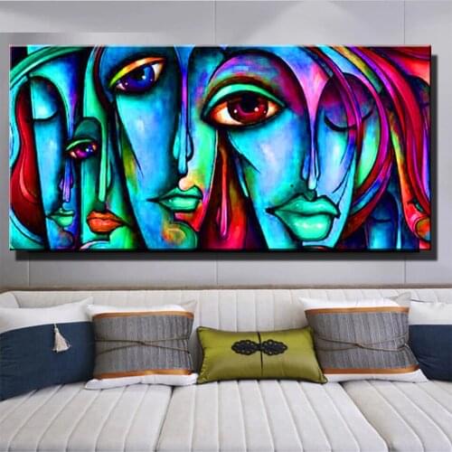 Crystal Diamond Portrait 5d diy diamond painting Abstract color woman face embroidery full square round mosaic,Wall Art EE2107