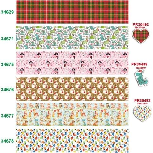 Free shipping 50 yard per size christmas ribbon printed grosgrain ribbon 34629