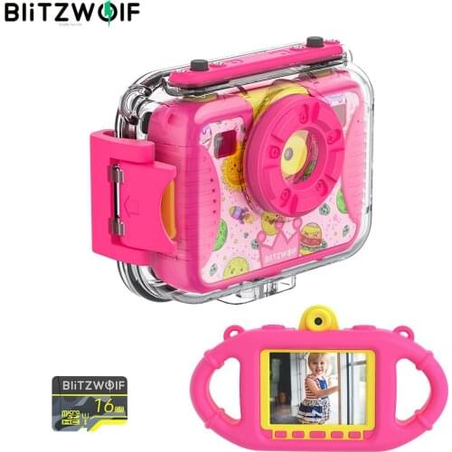 BlitzWolf BW-KC2 8MP Photo 1080p Diving Videos Digital Camera for Girls and Boys Birthday Christmas Gifts with 16GB TF Card