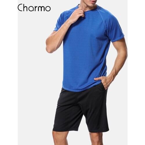 Charmo Men Rashguard Dry-Fit Shirts Men Solid Color Shirt UV-Protection Mens Rash Guard UPF 50+ Beach Wear Sports wear Surfing