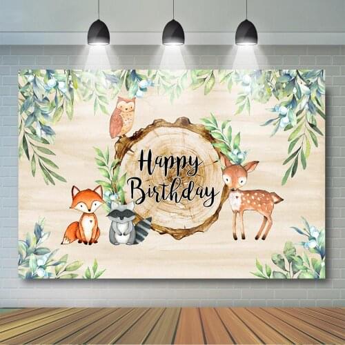 Woodland Birthday Backdrop Woodland Animals Baby Shower Background Words Custom Boys Birthday Baby Shower Party Decor