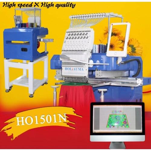 China HOLiAUMA Single one Head multi for cap jacket t-shirt sewing and computerized embroidery Machine