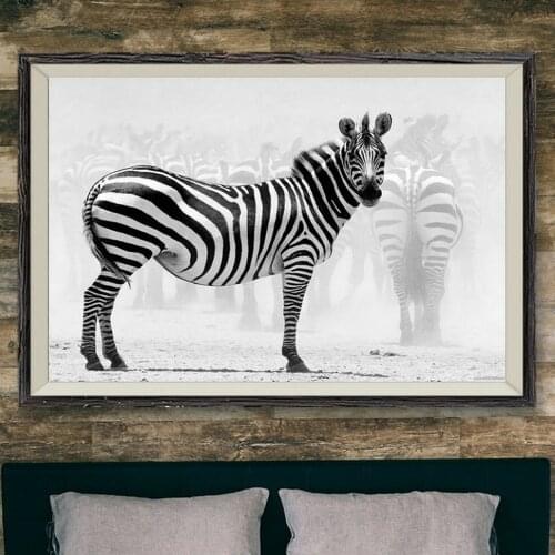 308 Zebra Horse Wild Nature Animal Wall Silk Cloth Poster Art Decoration Gift