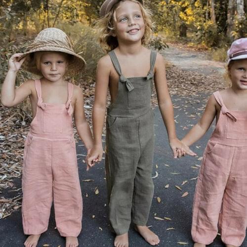 Toddler Kids Boys Girl Cotton Jumpsuit Playsuit Dungaree Overalls Outfits Clothes
