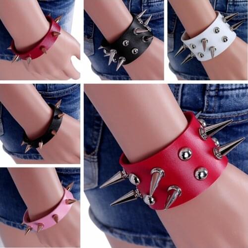 Leather Adjust Hand Ornaments Gothic Punk Style Stitching Wristband Harness Christmas Clothing Round and Strappy Cage Bondage